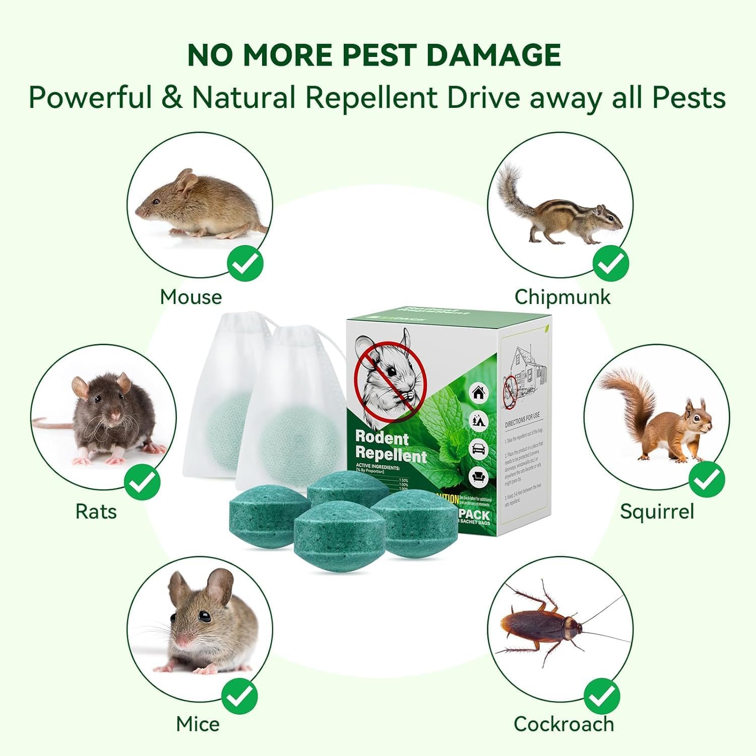 Mouse Repellent for Indoor and Outdoor, 24 Pack Peppermint Mice Repellent Effective Against Mouse Rats and Other Pests, Rat Repellent for House, Garden Camper, Yard, Car, Carage and RV - Image 4