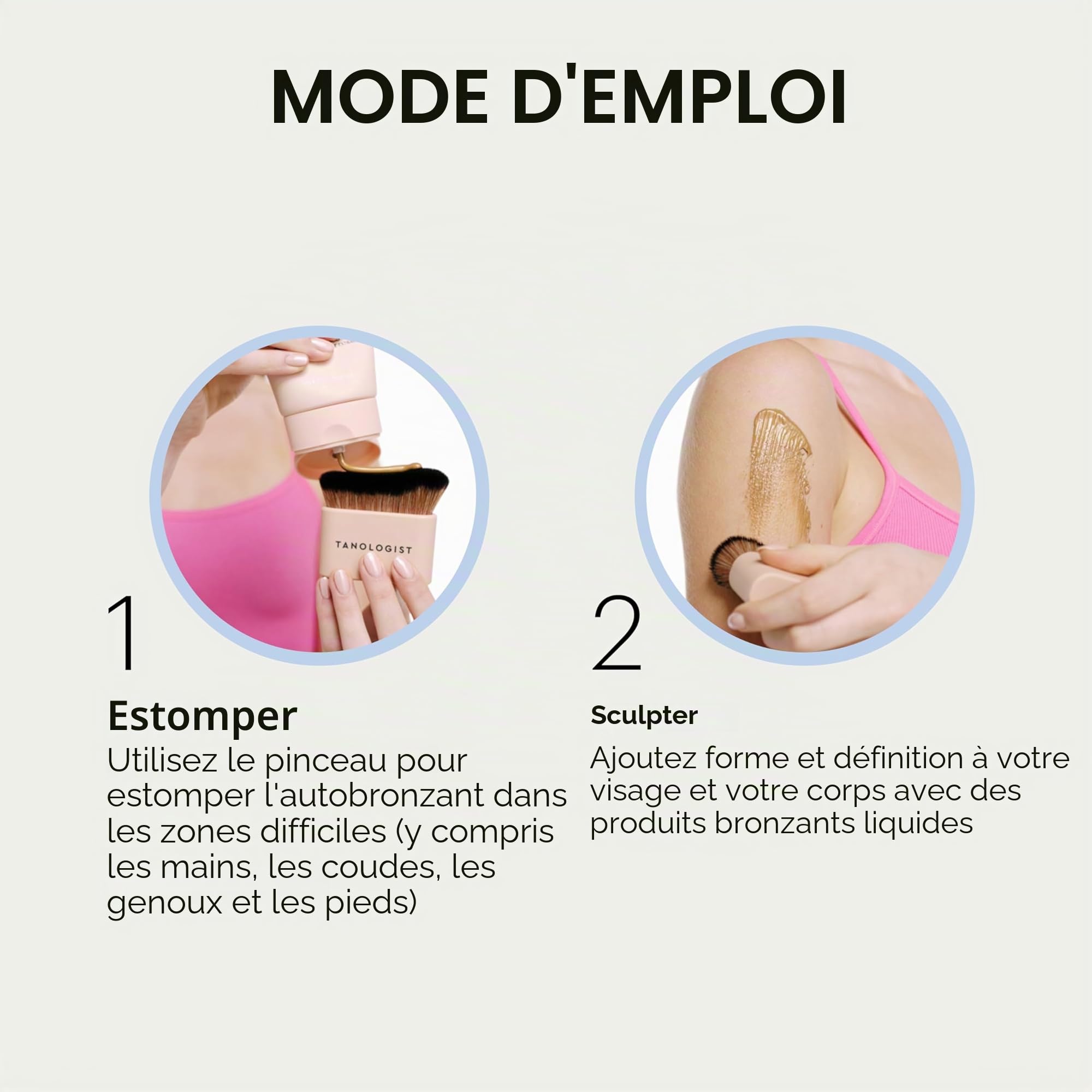 Tanologist KABUKI Pinceau Visage & Corps Applicateur Autobronzant pour une finition à l’aérographe