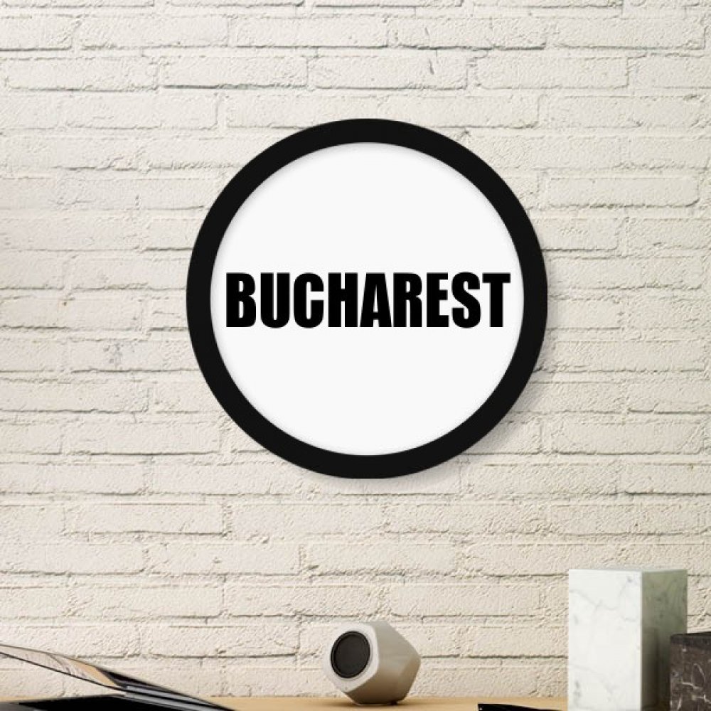 Bucarest Roumanie cadre photo rond en bois noir moyen pour décoration murale de salon