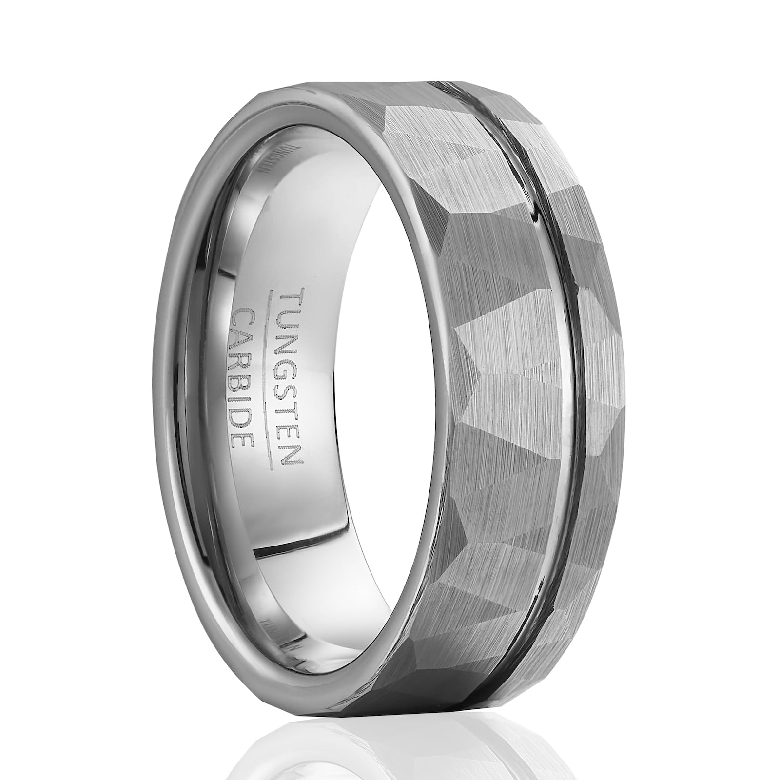Fashion retro men's tungsten carbide ring hammered, women's width 8mm simple romantic wedding, engagement, couple jewelry hand accessories