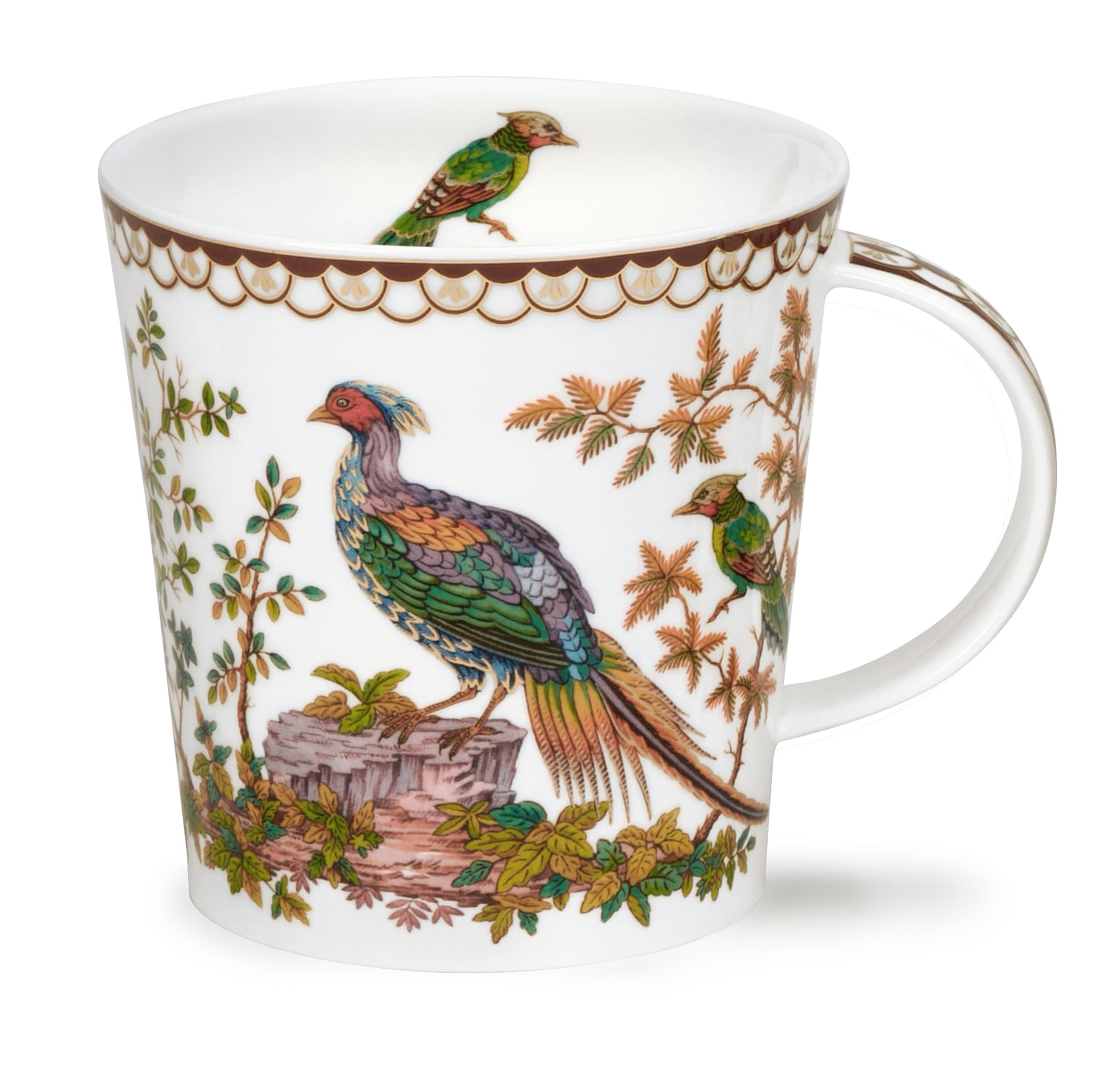 Mug Dunoon Cairngorm Natoru porcelaine fine détails or 22 carats bordeaux 0,48 l