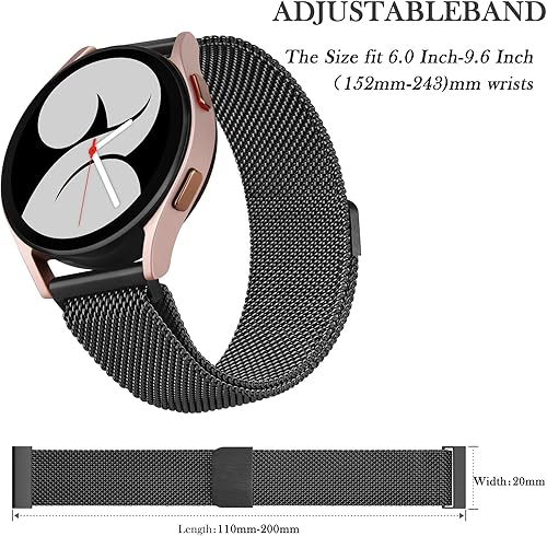 Miniatura 4 de Wanme Correa de repuesto para Samsung Galaxy Watch 4 de 1.575 in y 1.732 in, Galaxy Watch 4 Classic de 1.654 in y 1.811 in, para mujeres y hombres,