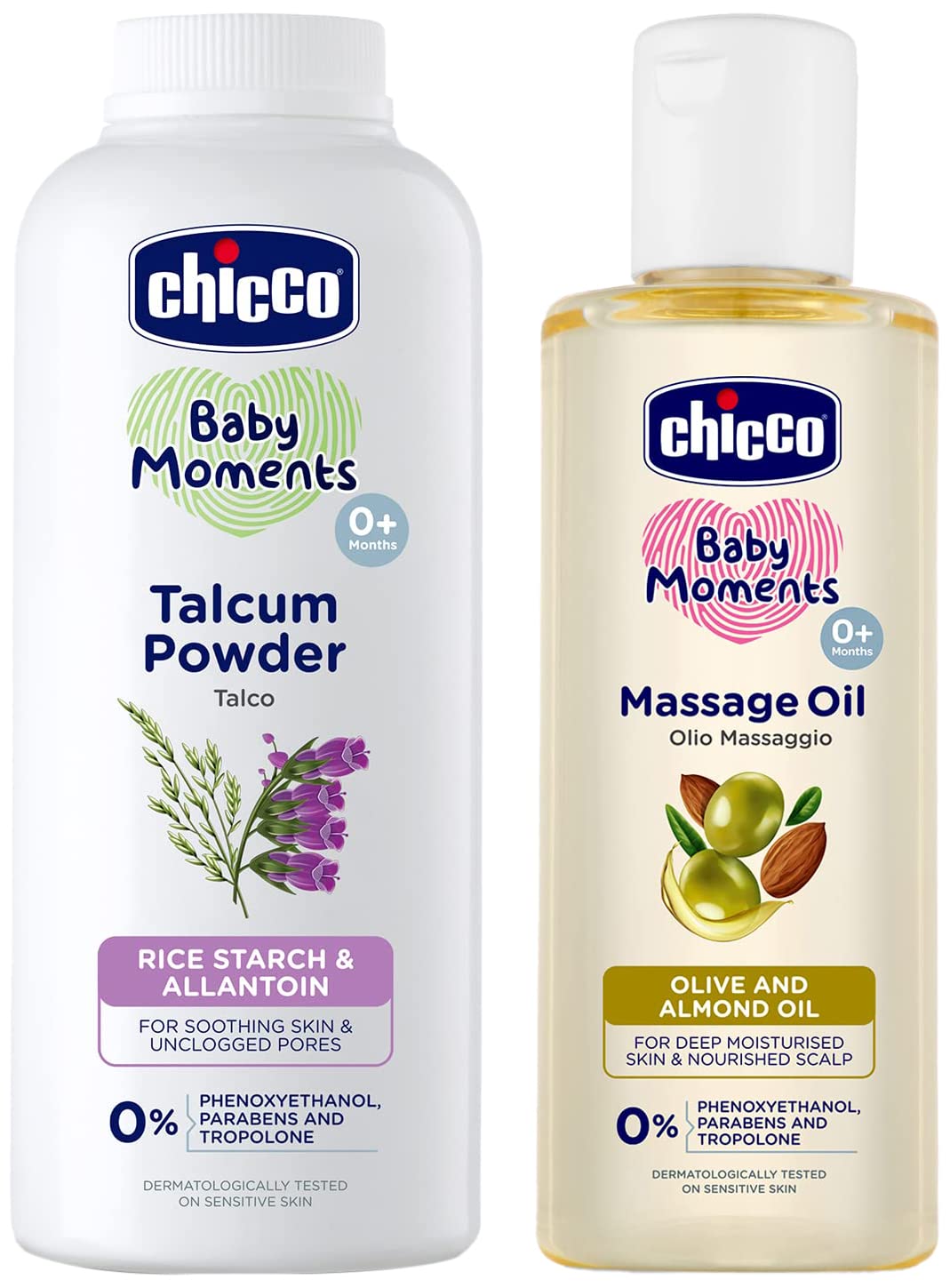Chicco Talcum Powder 300G With Massage Oil 200Ml-image-31