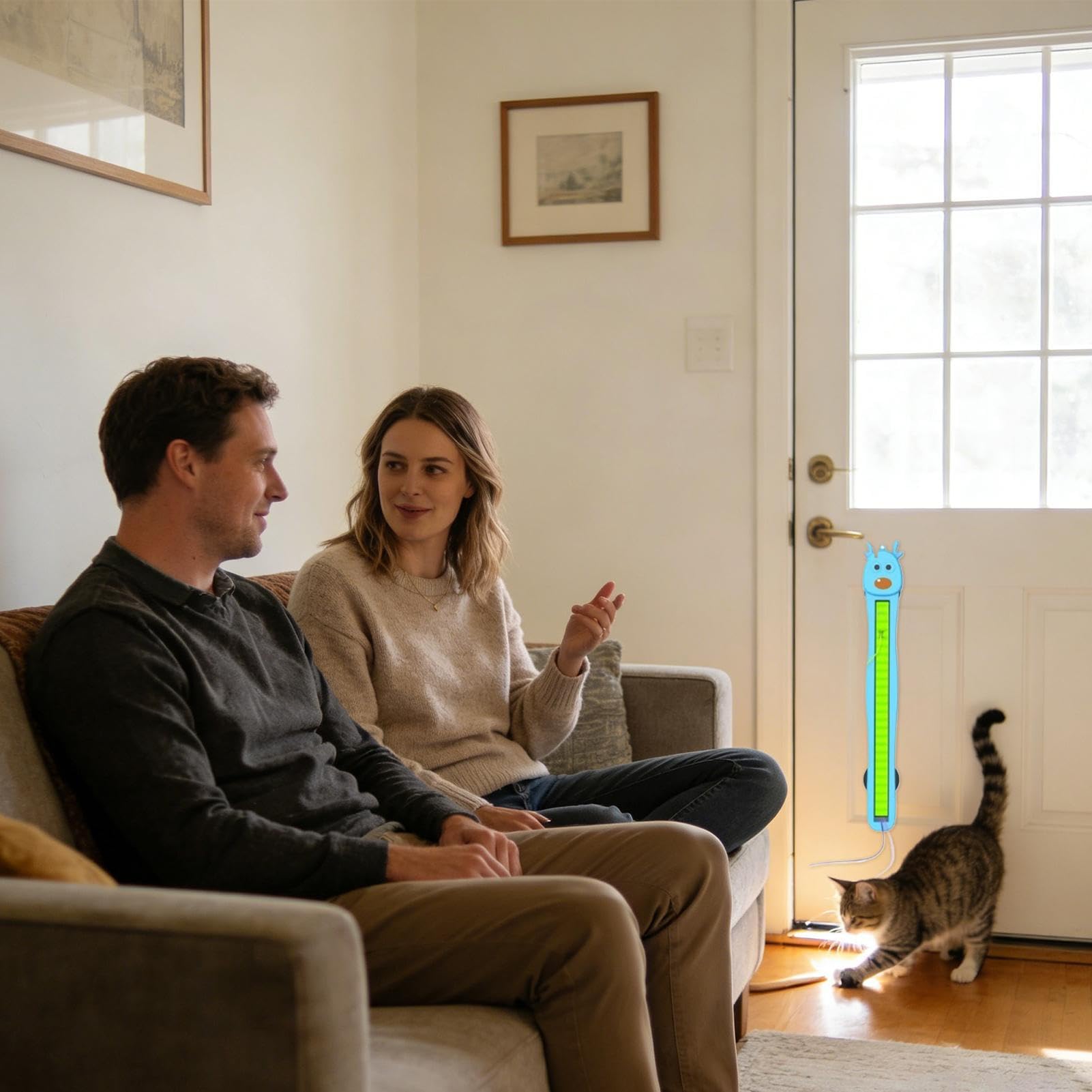 Giocattolo per gatti con corda volante con movimento automatico, giocattoli elettronici per gatti, corda volante da parete, ricaricabile intelligente a 360°, movimento flessibile a 360°