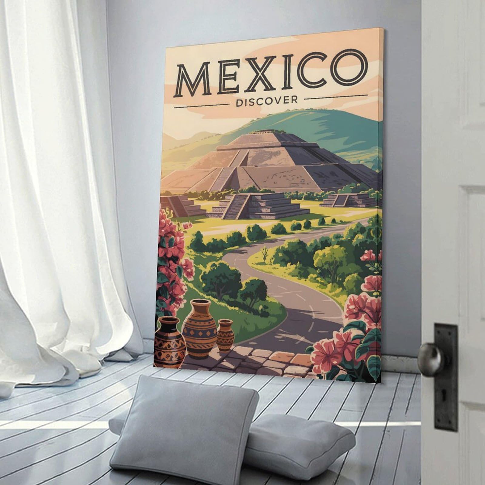 Junmoney Mexico Travel (5) Decorative Canvas Print 16x24inch(40x60cm), for Gallery Wall Layouts in Home Or Office, Home Wall Art for Statement Displays