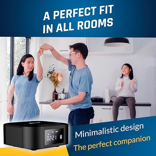Miniatura 7 de KLIM Boombox E1 - Reproductor de CD portátil con subwoofer - Bajo extra, Bluetooth, radio FM, USB, AUX, MP3 - Batería recargable, modos con cable e