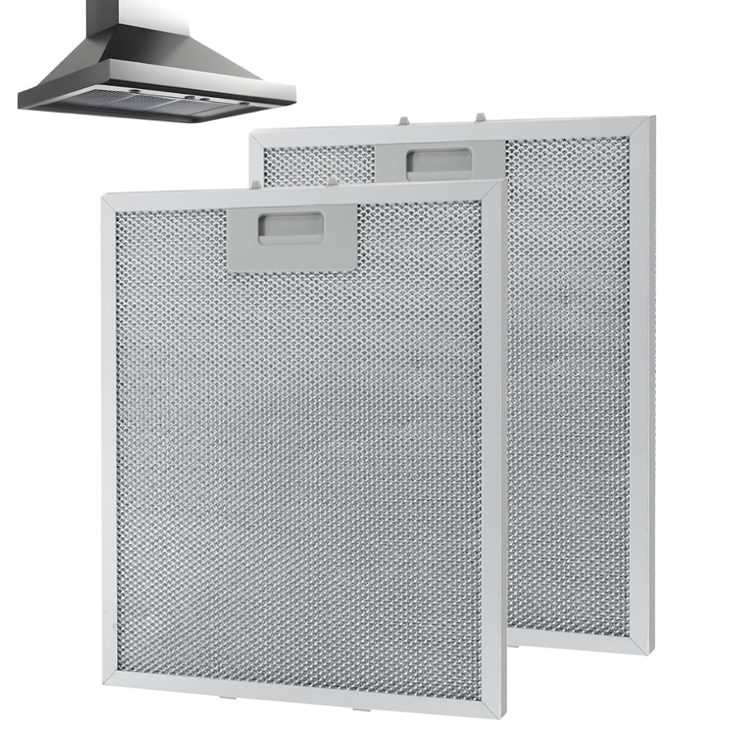 Filtro de aluminio, 2 Piezas Filtro de Grasa Metálico, Filtro compatible con campana, filtro de grasa para campana extractora, Filtro de Grasa con Extractora Cocina, para Campana Extractora