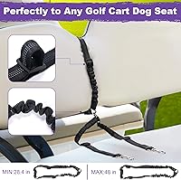 Vista 3 de Asiento de perro para dos perros, cinturón de seguridad para perro para carrito de golf, sin enredos, retráctil y ajustable, se adapta a todos