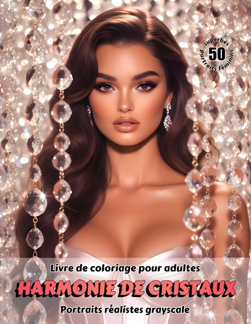 HARMONIE DE CRISTAUX – Livre de coloriage pour adultes | Portraits réalistes grayscale (en niveaux de gris) | Superbes Portraits féminins à colorier | ... Édition française (Aventures colorées)