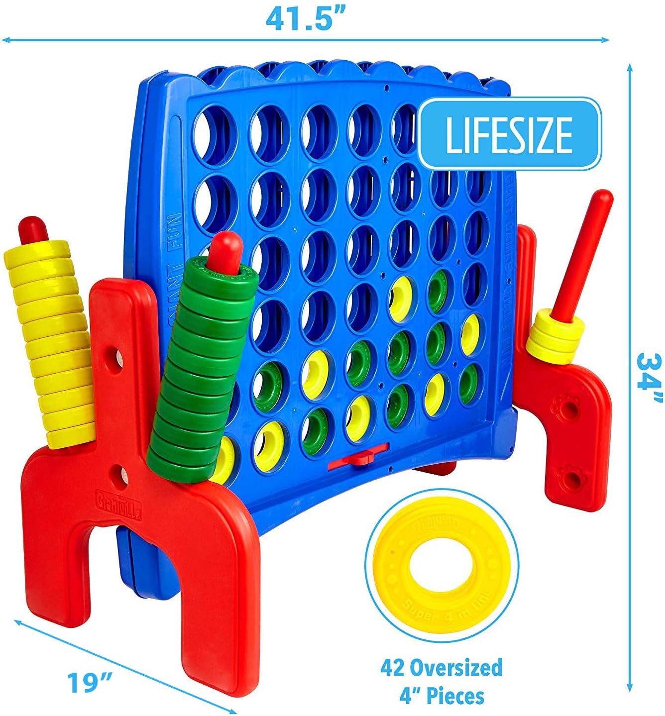 Authentic Crazy Deals Giant 4 to Score in a Row with Storage Carry Bag Included - Almost 3'-Ft High - Large for Indoor and Outdoor: Any Weather Connect Game for Family Fun - Quick to Assemble Super Sale 🛒 Giant 4 to Score in a Row with Storage Carry Bag Included - Almost 3'-Ft High - Large for Indoor and Outdoor: Any Weather Connect Game for Family Fun - Quick to Assemble