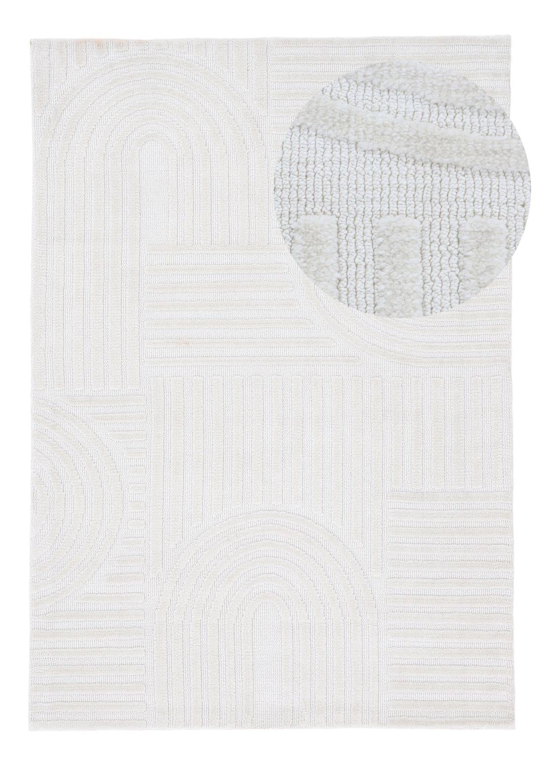 carpetfine Teppich Holly weicher Teppich Creme 80x150 cm für Wohnzimmer, Schlafzimmer & Kinderzimmer