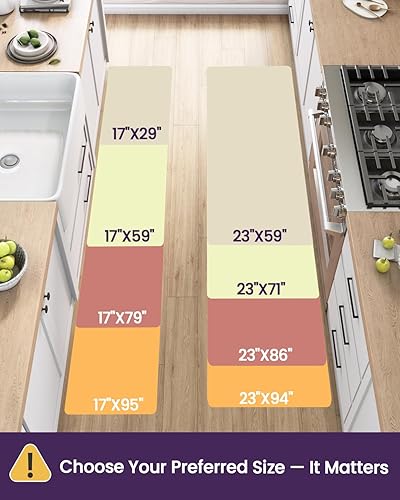 Miniatura 2 de DEXI Alfombra de cocina anti-fatiga, antideslizante, acolchada, cómoda, de pie, impermeable y a prueba de aceite, fácil de limpiar, 17 x 59
