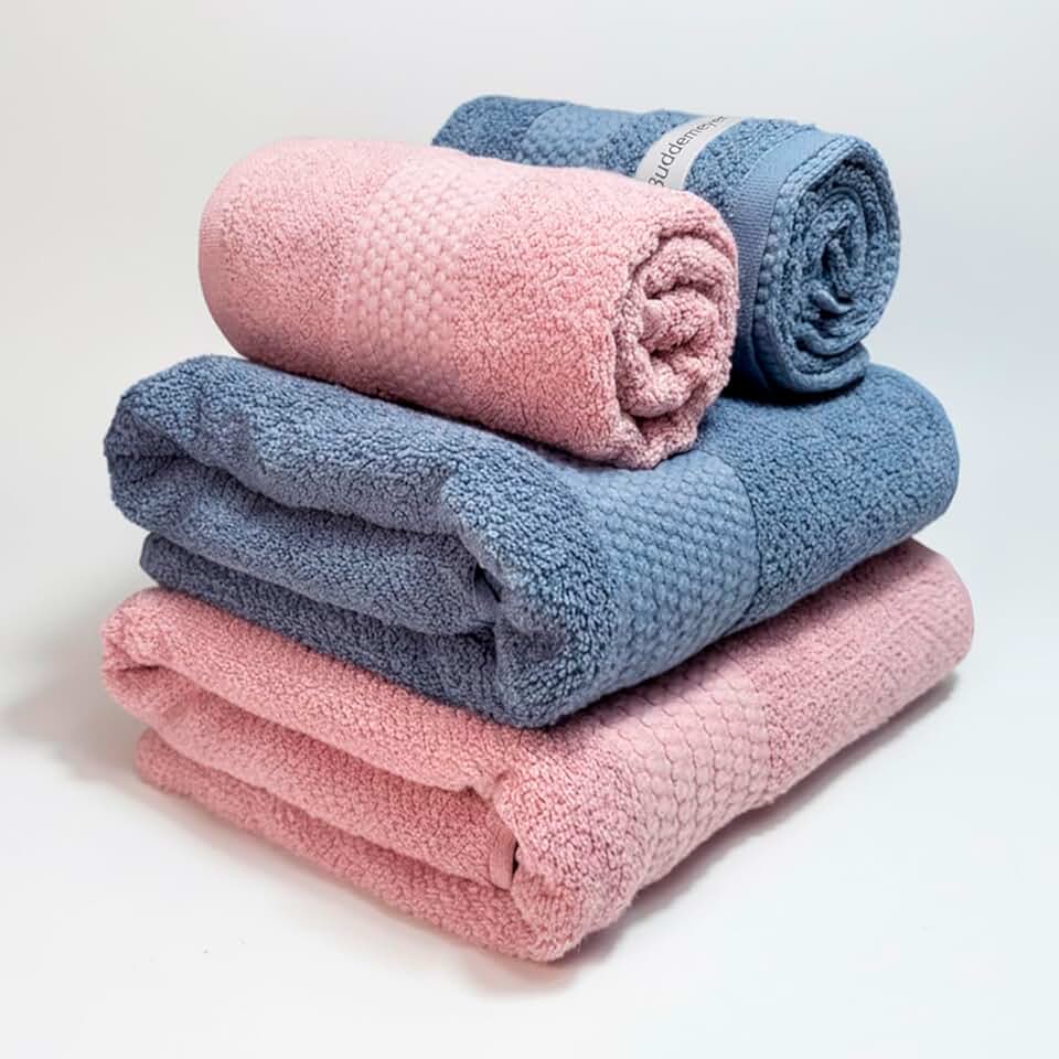 Jogo De Banho Gigante Buddemeyer Amare Extra Soft 100% Algodão Toalha Banhão Alta Absorção Macia Grande 4 Peças (Azul/Rosa 1354/1676)