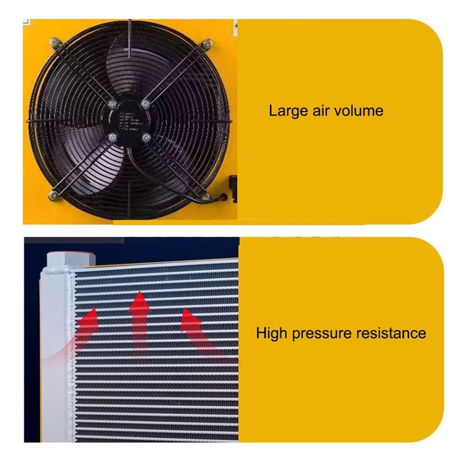 Enfriador de aceite hidráulico AH0608T 60 l/min, radiador refrigerado por aire, ventilador flujo disipación calor Bajo nivel de ruido(24V)