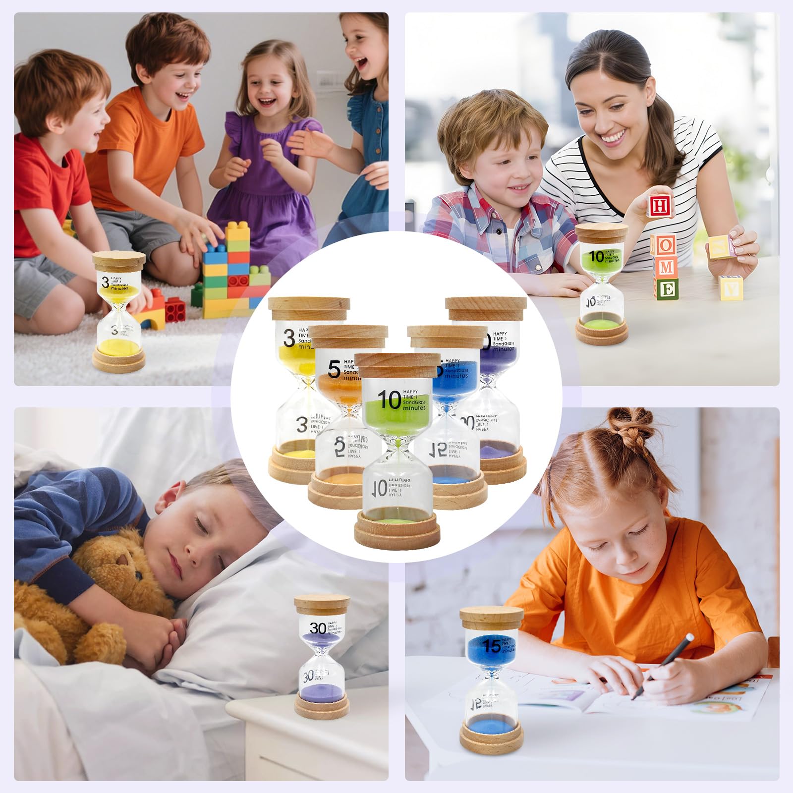 Timer a Clessidra, Sabbia Timer, 1/3/5 Minutie Clessidra a Sabbia, Clessidre Colorato Timer Dell'orologio, Timer da Cucina, per Bambini, Regalo Creativo, Decorazione Dell'ufficio del Soggiorno