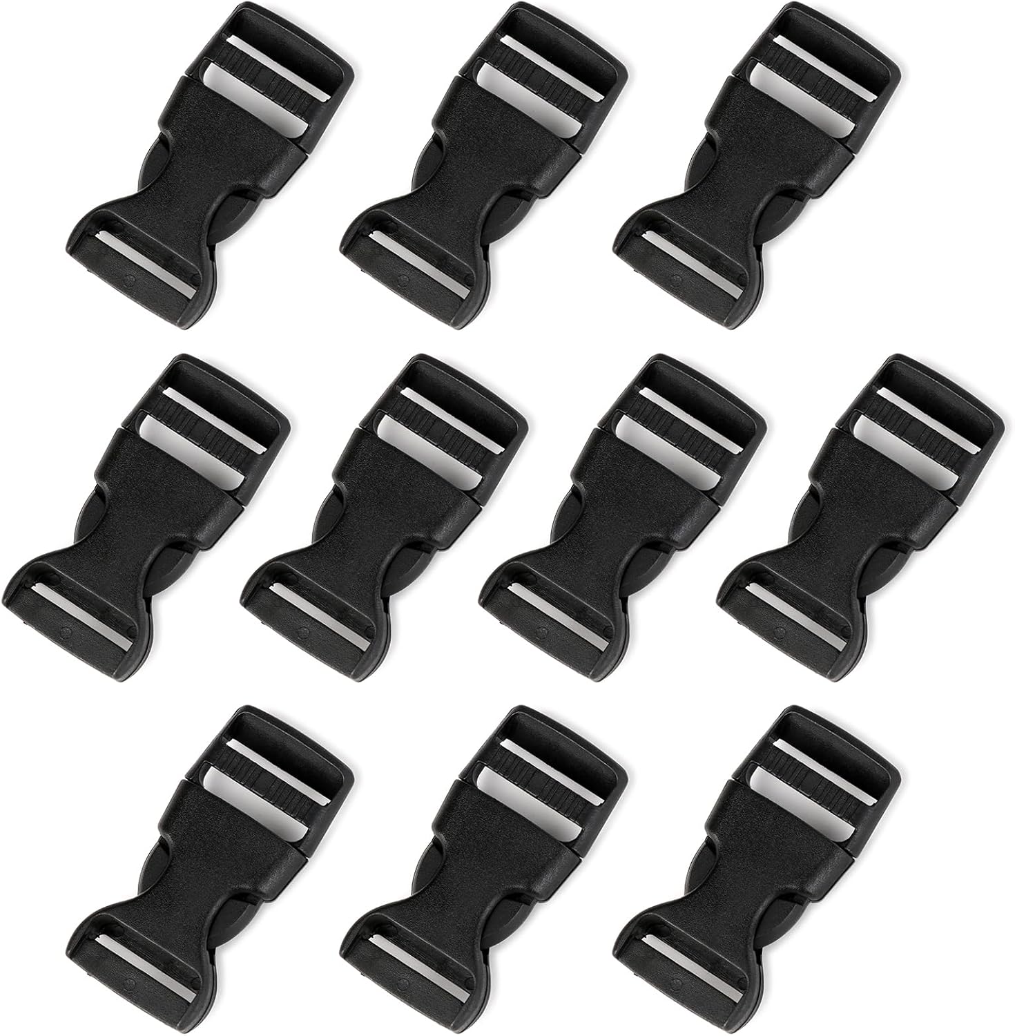 Elkflee 10 Sets Plastic Buckles Clips, 20mm Quick Side Release Buckles
