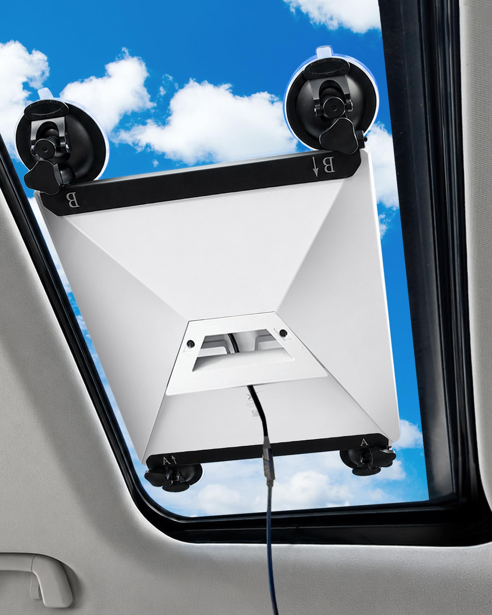Photo 1 of Starlink Mini Suction Cup Mount for Window – Strong Grip & Vibration-Proof – Starlink Mini Sunroof Mount to Secure Stable Signal for Star Link on Cars Yachts RVs Travel (Black)