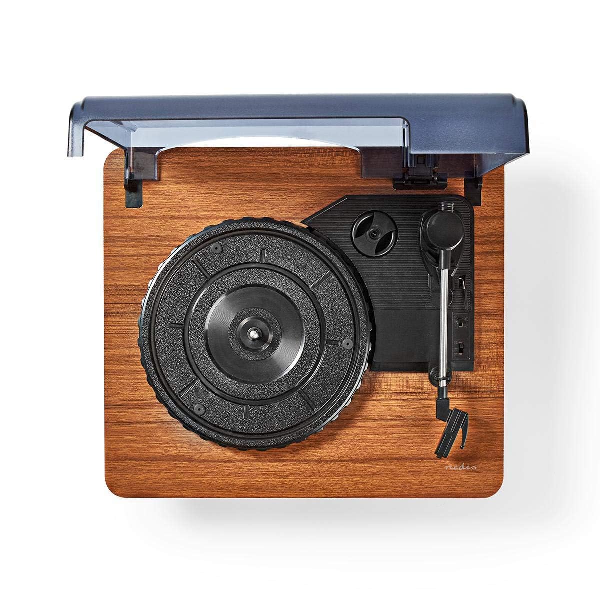 Giradischi con trasmissione a cinghia | 33/45 / 78 rpm | Trasmissione a cinghia | 1x RCA stereo | Bluetooth® | 9 W | Amplificatore (pre) incorporato | ABS/MDF | Marrone/Nero