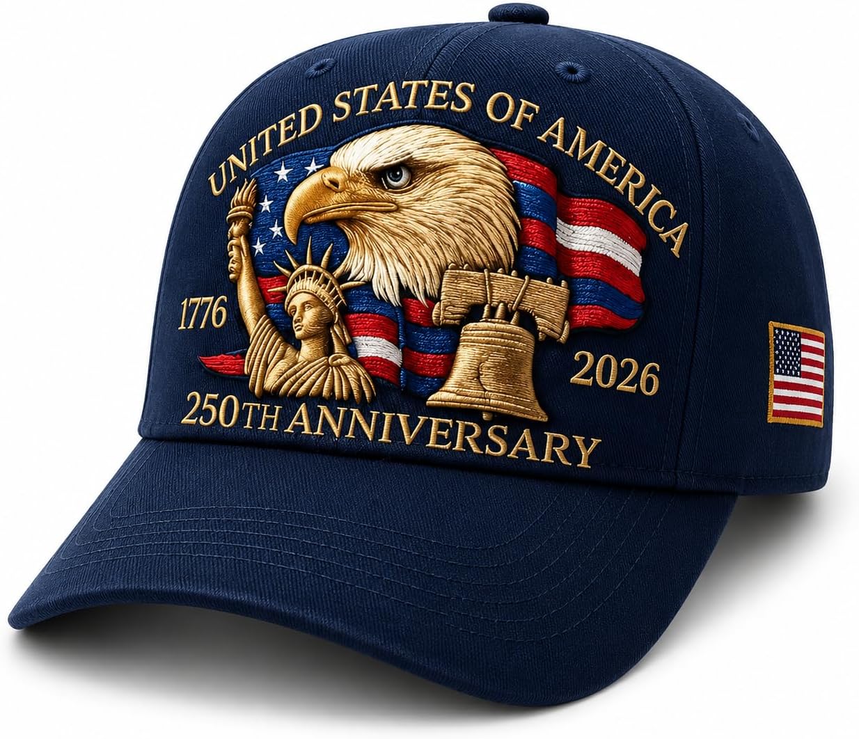 250th Anniversary USA Hat, Adjustable Patriotic Baseball Cap for Men Women, 1776-2026, Exquisite EmbroideryTribute Patriotic Hat, 250 Year American Anniversary Hat for Patriots & Veterans