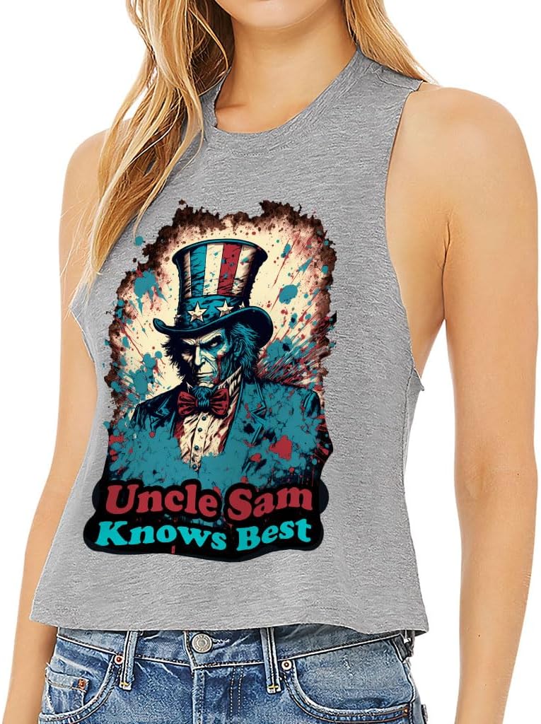 American Graphic Racerback Cropped Tank - Items for Wife