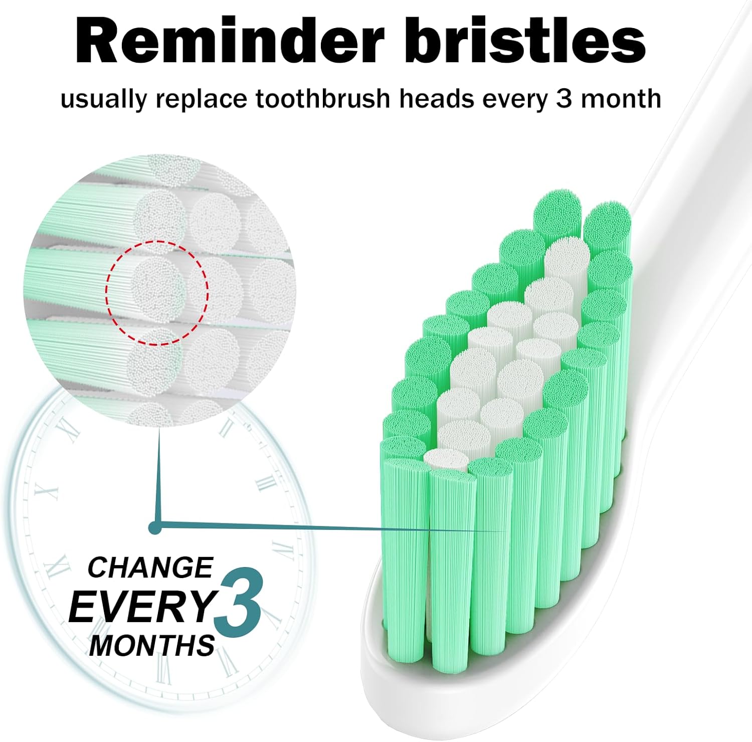 Replacement Toothbrush Heads for Philips Sonicare E-Series/Essence/Xtreme/Elite and Other Screw-on Electric Toothbrush Models, 12 Pack, Dupont Bristles