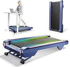 UREVO CyberPad Smart Walking Pad mit 14% Automatischer Steigung, Premium Untertisch-Laufband für Zuhause & Büro, extra große Lauffläche, leiser bürstenloser Motor, LED-Fernbedienung & KI-App