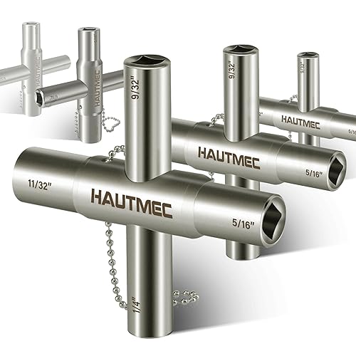 HAUTMEC 5pcs 4 Way Sillcock Water Key Faucet Valve Tool