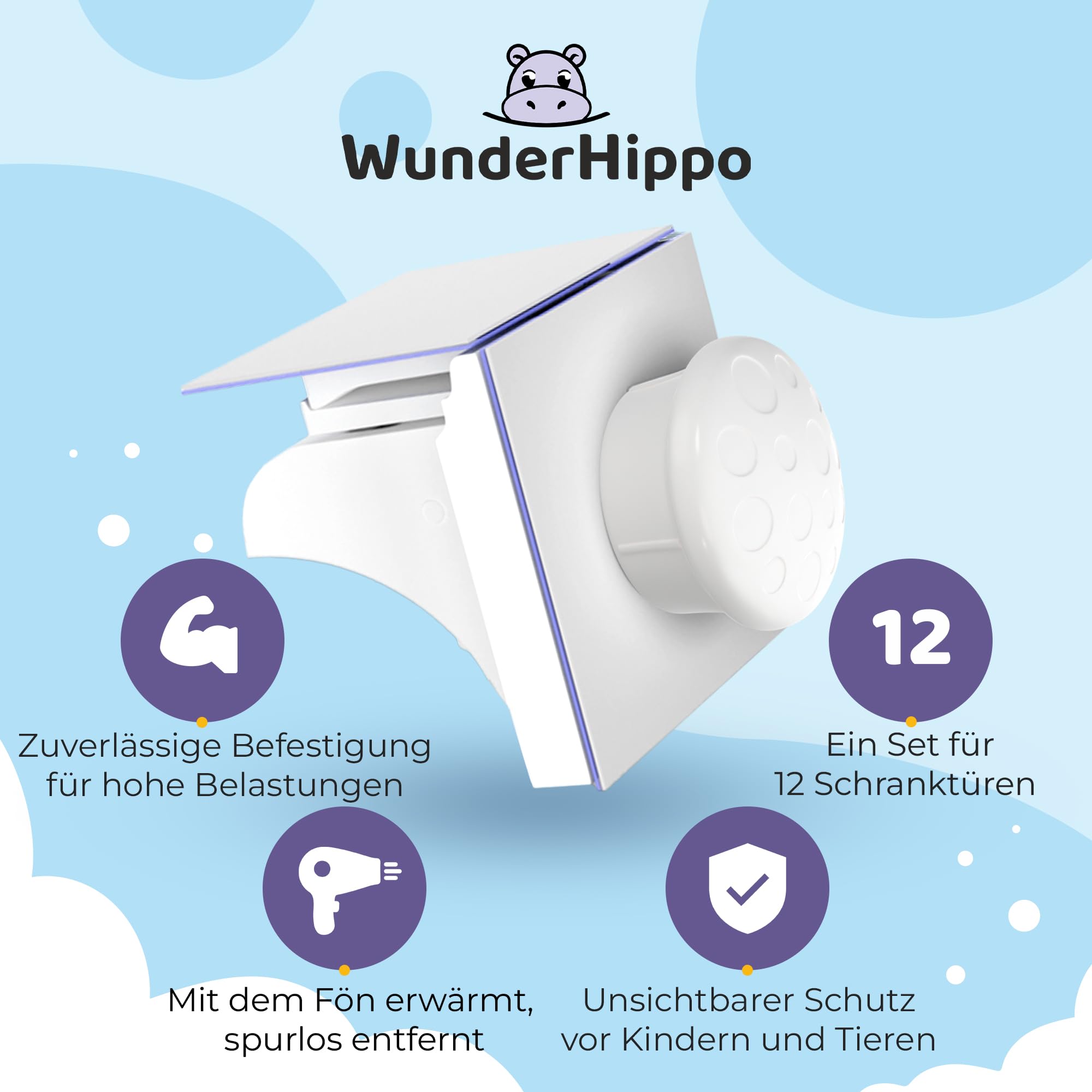 Magnetische Kindersicherung 12 Schlösser 3 Schlüssel Unsichtbarer Magnetverschluss Schranksicherung Schubladensicherung ohne Bohren Weiß