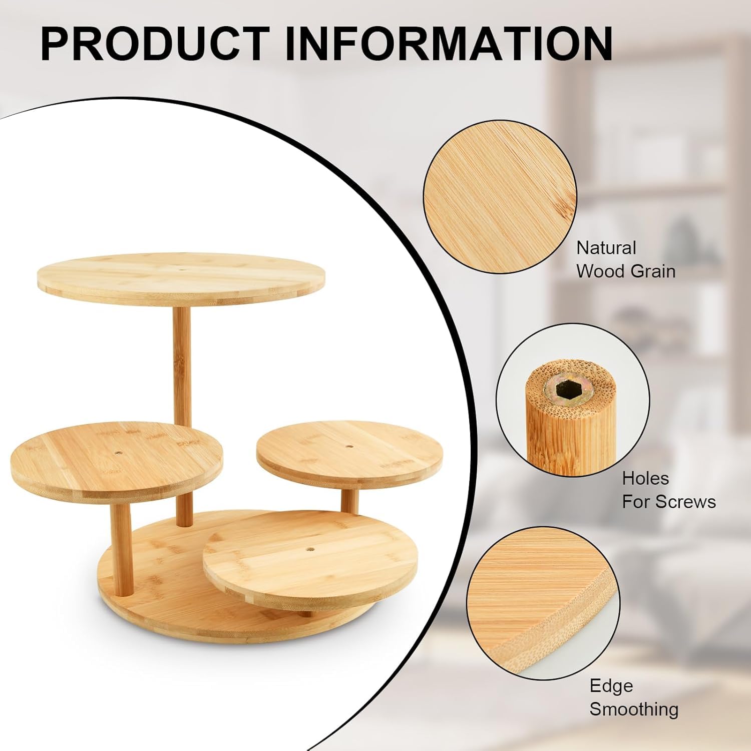4 Livelli Alzata per Cupcake in Legno, Alzata Per Torte Display Stand, Alzate per Dolci e Frutta, Alzatine per Buffet, Decorazione a Vassoio Gradini, per Feste di Compleanno Baby Shower