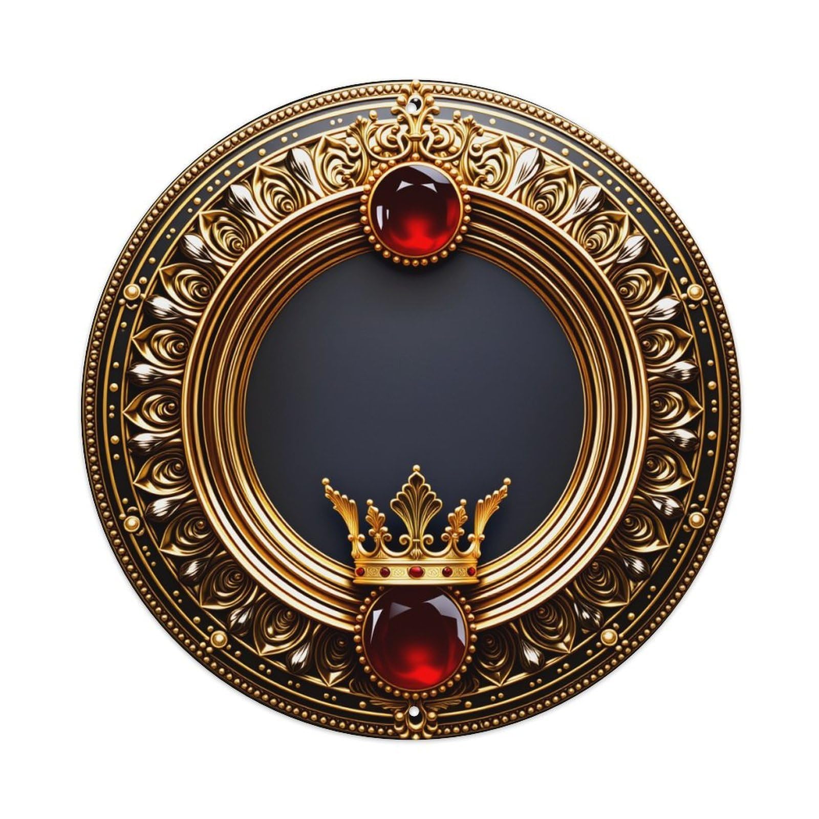 Golden With Crown And Rubies Metal Tin Sign Vintage Garden Bedroom Cafe Bar Man Cave Home Wall Decor Metal Poster 8x8 inches