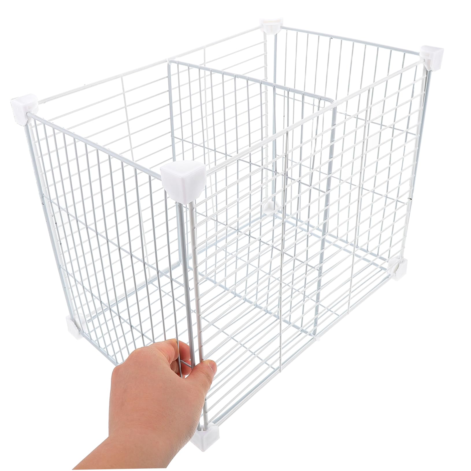 Organizador de Almacenamiento Diseño Multifuncional para Congelador de Hierro Blanco Separadores Ajustables y Cesta Inferior y Fácil Instalación para Cocina y Refrigeradores