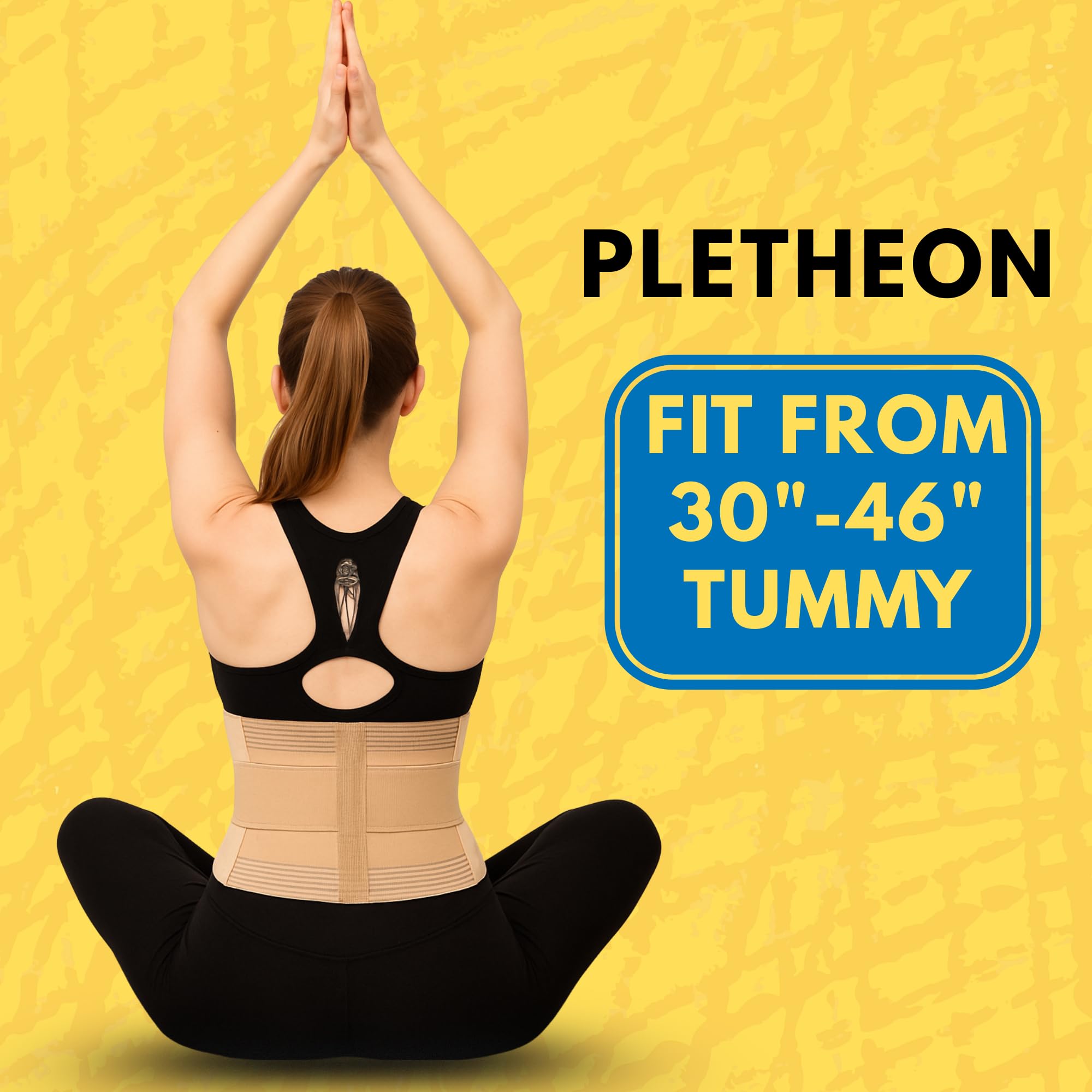 PLETHEON 3-in-1 Postpartum Abdominal Belt for Women – Belly, Waist & Pelvis Support | Post Pregnancy Recovery Belt | Maternity Tummy Wrap for Slimming & Back Pain Relief (Beige) - Image 5 thumbnail
