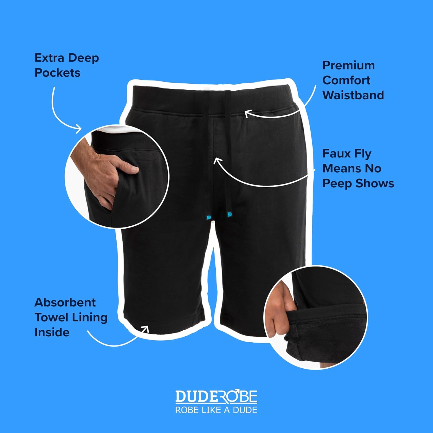DudeRobe Men’s Sweat Shorts – Fleece Lounging Shorts for Men with Deep Pockets | Athletic Workout Shorts from Shark Tank - Image 5