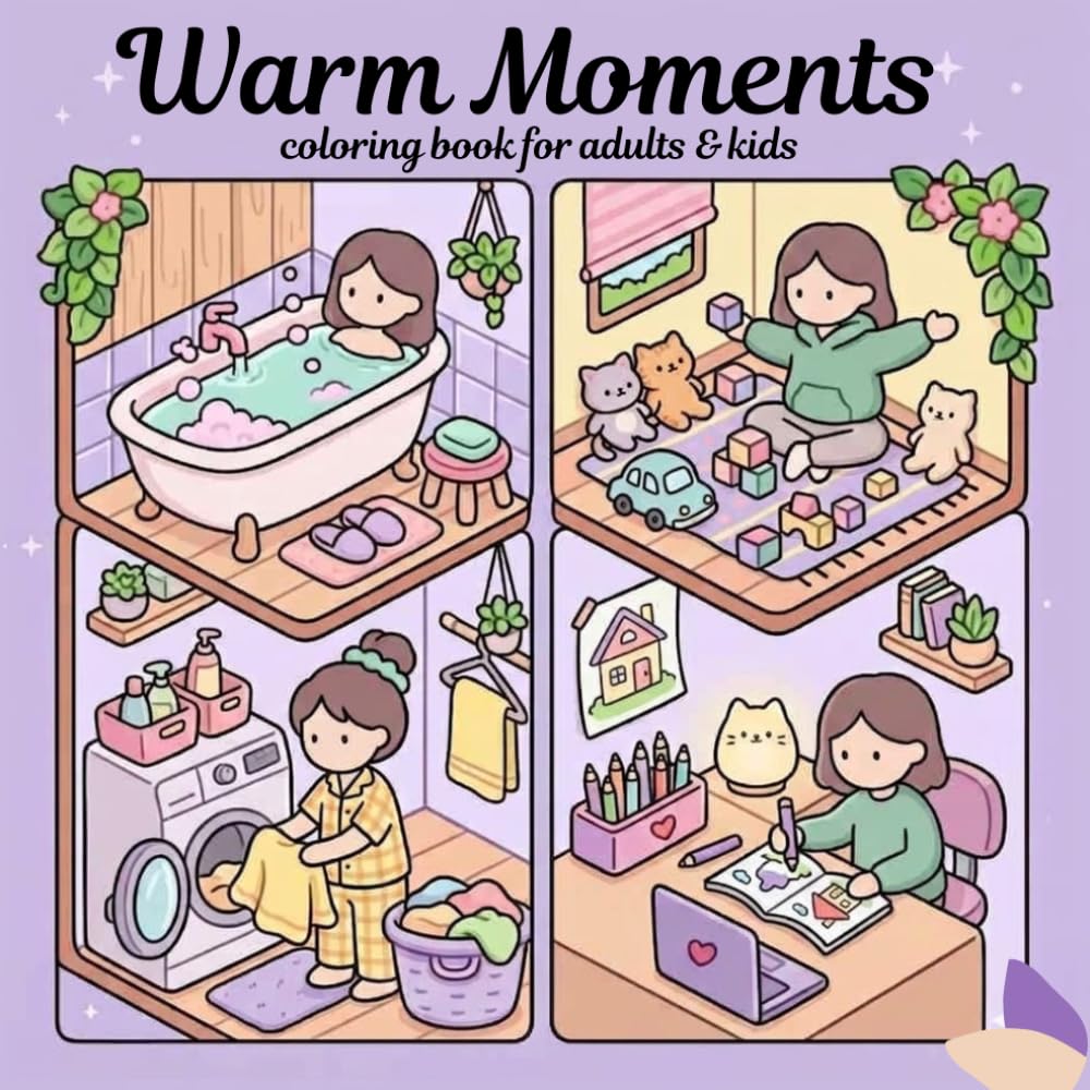 Warm Moments: A Cozy Coloring Book for Relaxation, Stress Relief, and Peaceful Moments