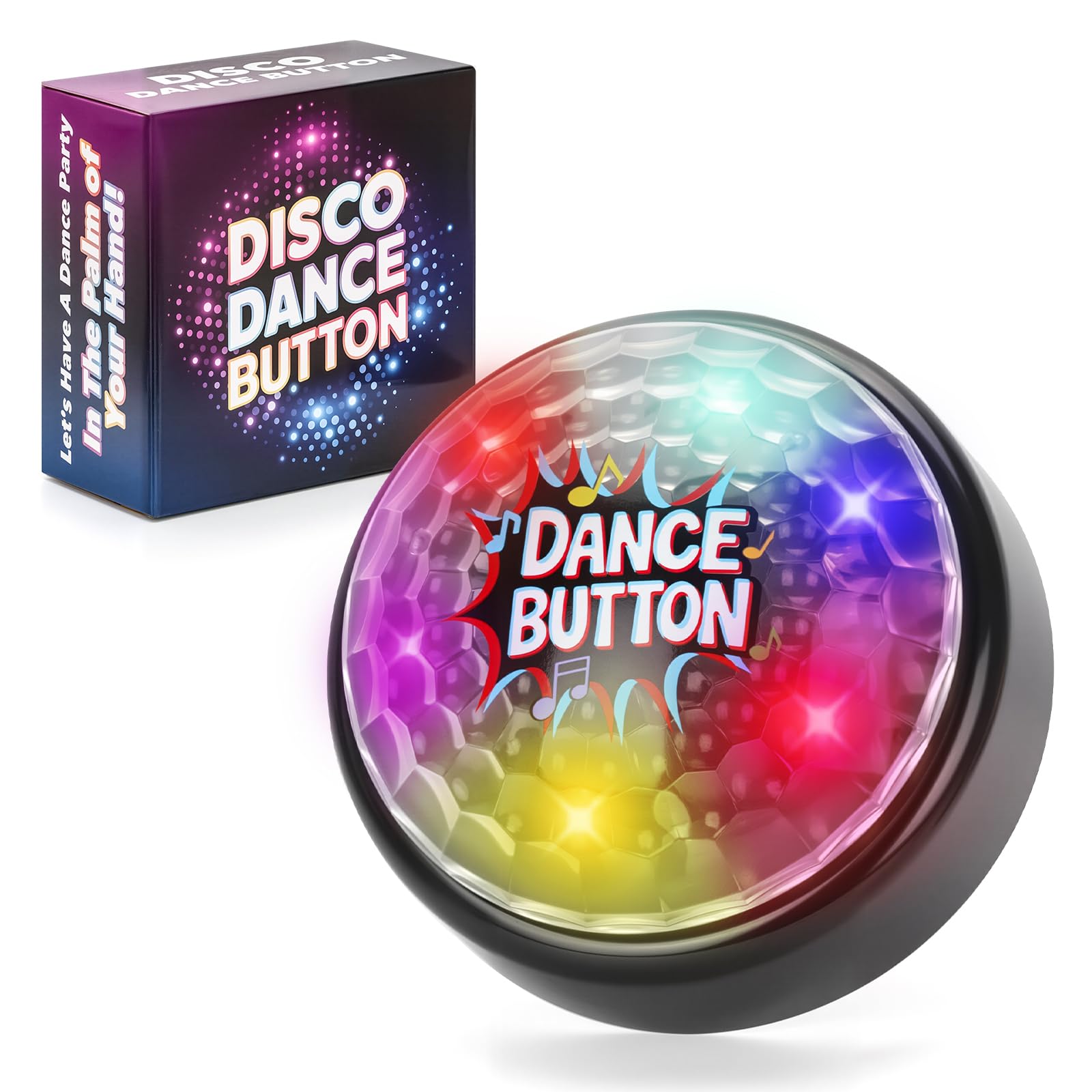 A AIFAMY Disco Dance Button with 5 Songs Funny Buttons for Party Supply Desk Toys for Office Coworkers Adults Gag Gifts
