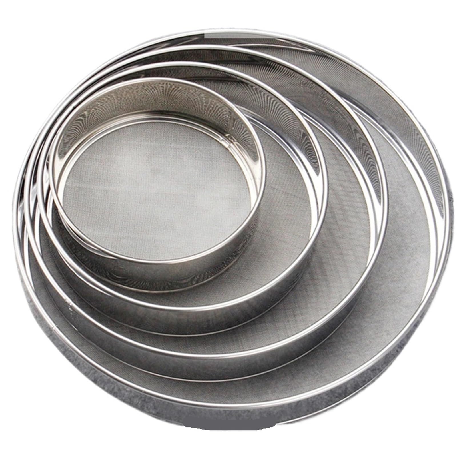 Rundes, feinmaschiges Küchensieb aus Edelstahl | Mehrzweck-Werkzeug mit rundem Netz, filtert Mehl, Zucker und Speiseöl for Backarbeiten(30CM)