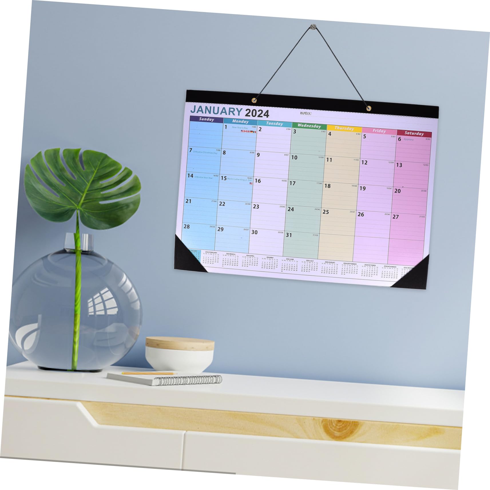 SEWACC 3stücke Noting Calendar Monate Countdown Wandkalender Für Büro Und Zuhause Einfacher Hängender Feiertagskalender Praktischer Terminplaner Für Tägliche Nutzung Und