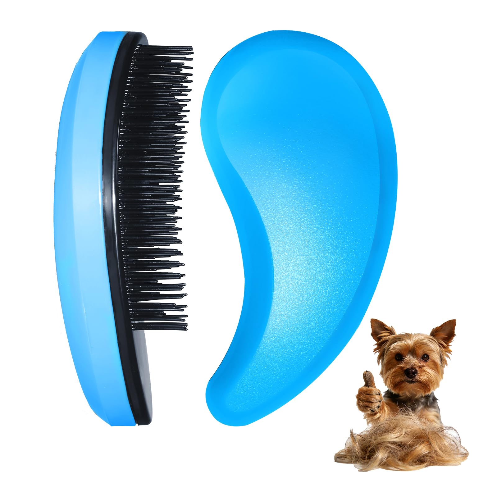 Small Dog Brush- Grooming Tool for Teddy, Yorkies, Maltese, Shih Tzu, Chihuahua - Puppy Hair Brush (Blue)