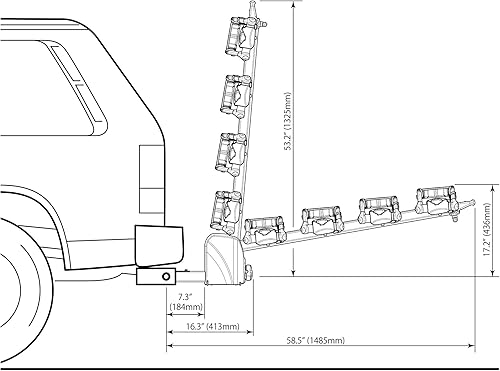 Miniatura 6 de INNO INH142 Soporte de enganche de sujeción para neumáticos (solo 2 pulgadas), soporte de plataforma (4) bicicleta (bicicleta eléctrica, neumático