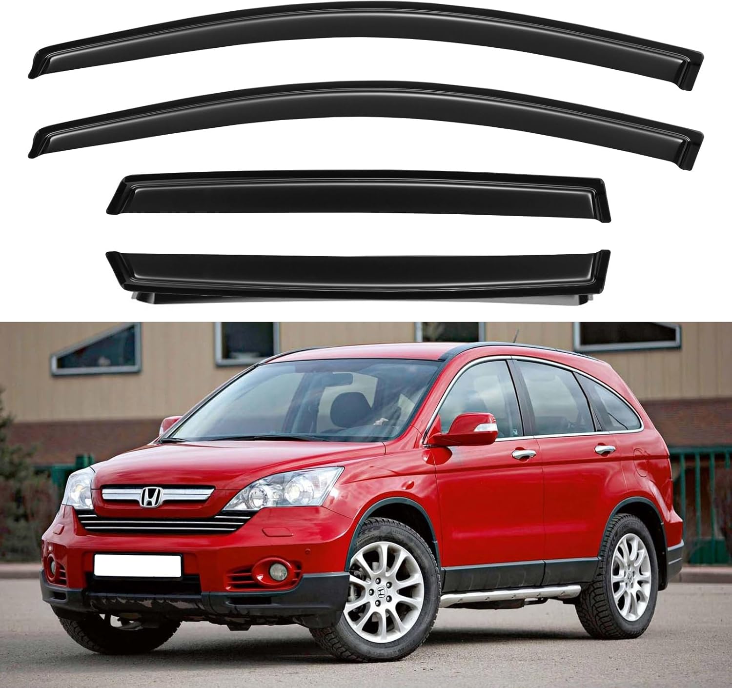 Window Visors Rain Guards for 2007 2008 2009 2010 2011 Honda CRV, Out-Channel Window Vent Wind Deflectors Visors Shades for 07-11 CR-V SUV 2007-2011 Honda CRV