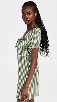 ワンピース MEDI GINGHAMCHECK 2WAY PUFFSLEEVE DRESS Ameri（アメリ）の「MEDI GINGHAM CHECK 2WAY PUFF SLEEVE DRESS