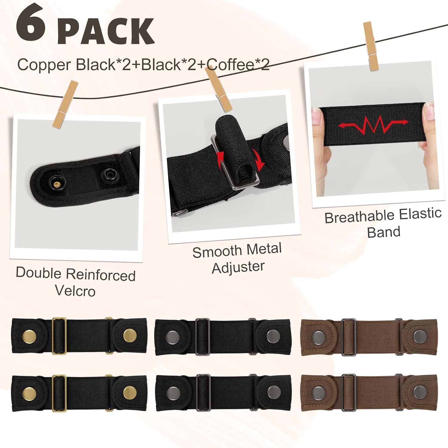 BELTROAD No Buckle Belts for Men Women Side Belt without Buckle Elastic Stretch Adjustable Belt Invisible No Buckle Belt