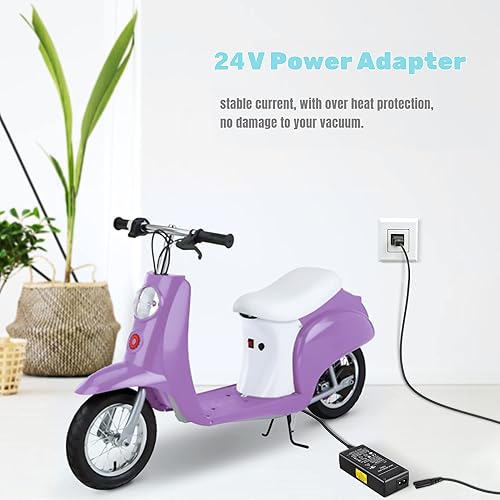 Miniatura 4 de SLLEA Cargador de batería 24V 2A para Razor CC2420 PR200 Pocket Mod Scooter eléctrico