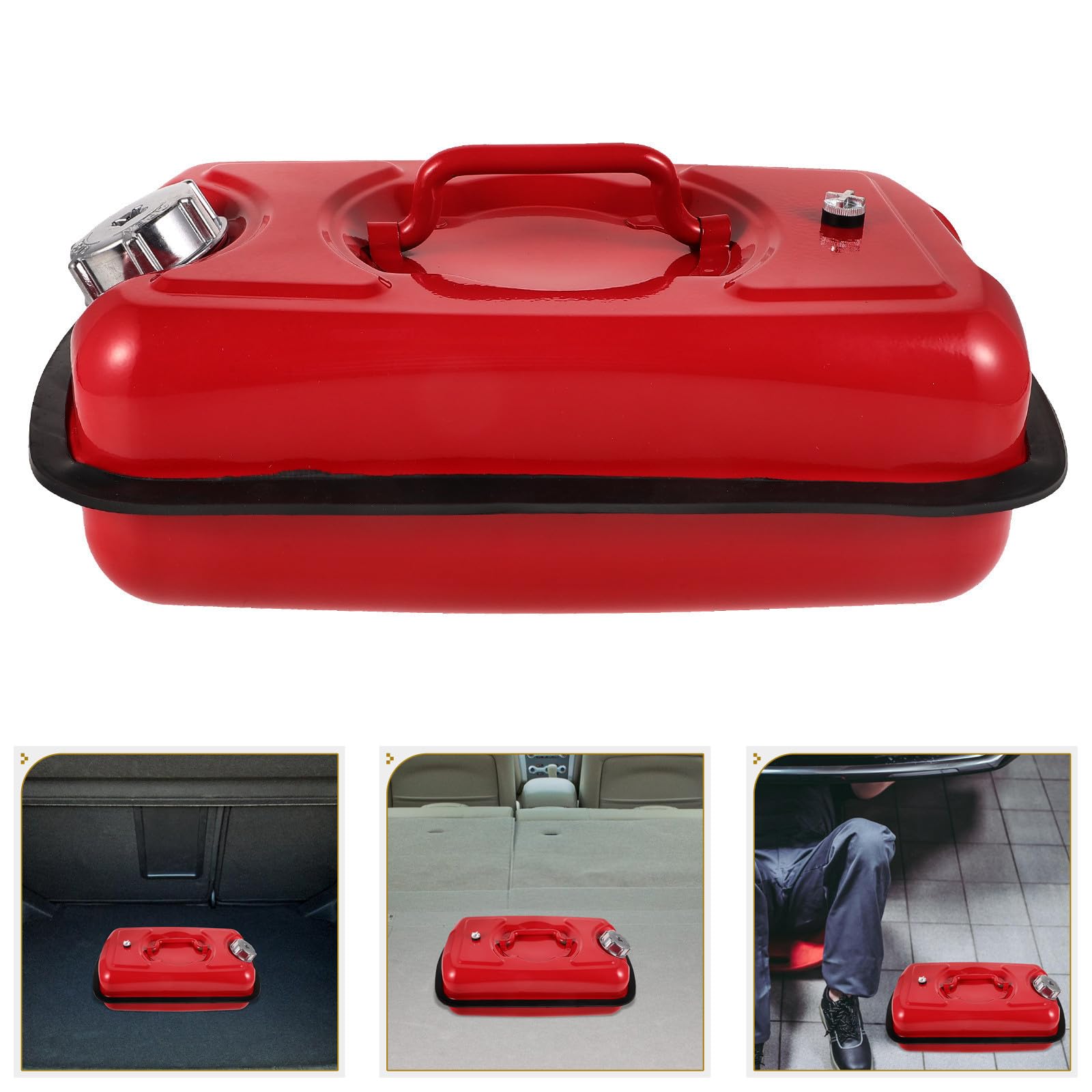 POPETPOP Tanque de Gasolina Rectangular de 5l con Tapa y Sello Hermético, Depósito Portátil para Generadores y Vehículos todo Terreno en Tareas al Aire Libre