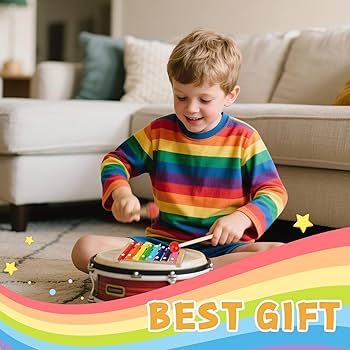 8 Tones Musical Instrument Lovely Xylophone Music Toy Kids With 2 Small