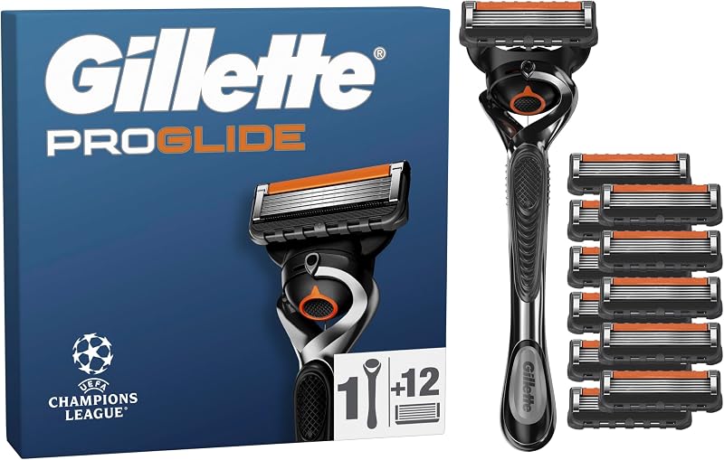 Gillette Proglide Men's Razor Special Edition, 1 Reusable Handle and 12 Refills with 5 Blades, Authentic, Cartridges With New EverGlide Lubrication, Comfortable Close Shave