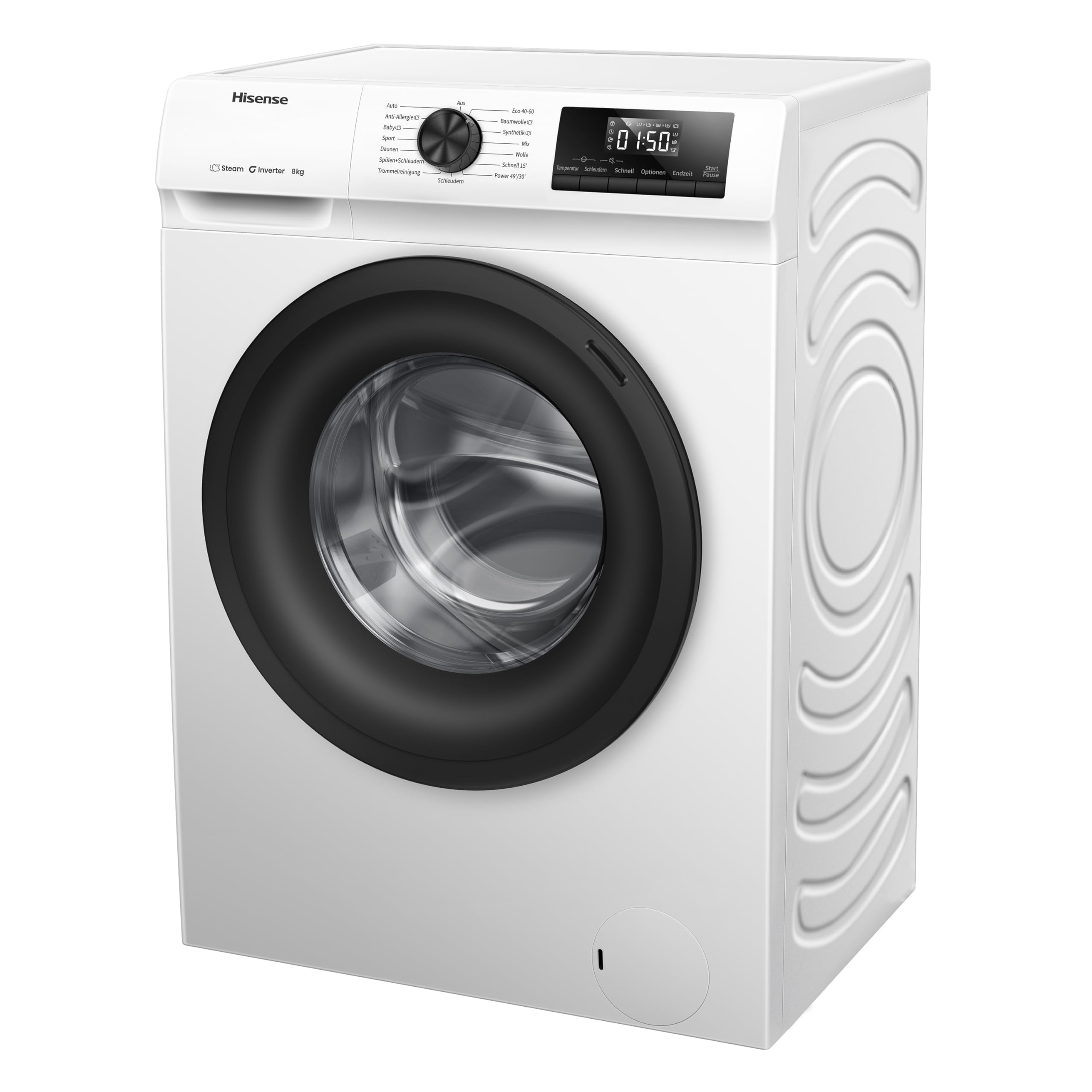 Hisense WF1Q8041BW Waschmaschine 8KG 1400 U/Min 15 Programme Dampffunktion A Energieklasse Weiß