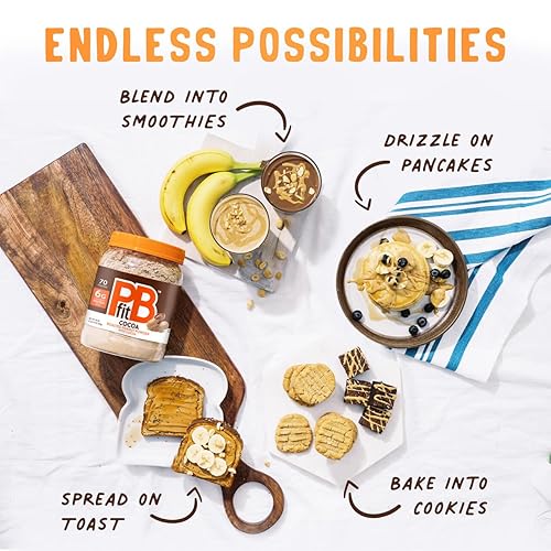 Miniatura 5 de PBfit 30 Ounce Peanut Butter Powder Chocolate Flavor, Cocoa Powdered Peanut Butter Spread From Real Roasted Peanuts and Cocoa, 6g of Protein 7% DV