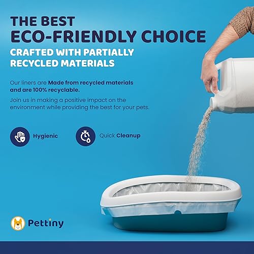 Vista 7 de 20 Cat Litter Box Liners with Drawstrings - Scratch Resistant Cat Litter Bags for a Medium and Large Litter Pan