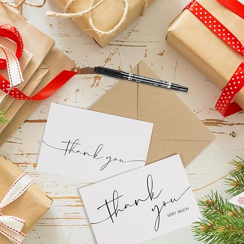 Miniatura 7 de 100 tarjetas de agradecimiento con sobres y calcomanías, elegantes tarjetas de agradecimiento en blanco de 4 x 6 pulgadas, notas de agradecimiento